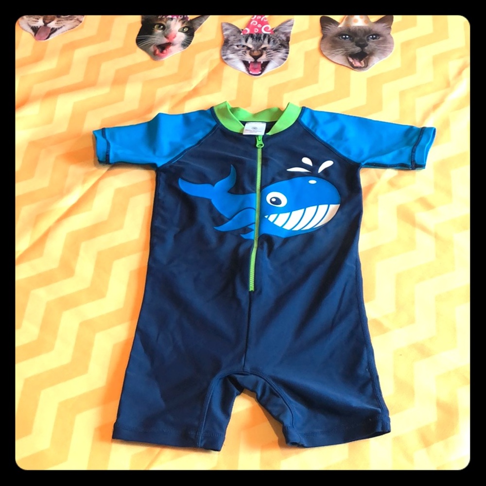 Hanna Anderson blue whale baby swim suit